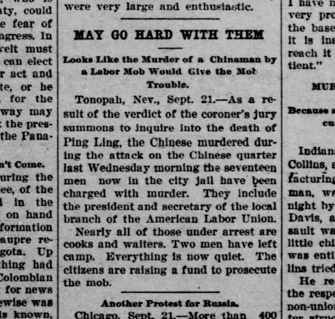 Newspaper article thumbnail: May Go Hard With Them from The Bremen Enquirer, 1903-09-21