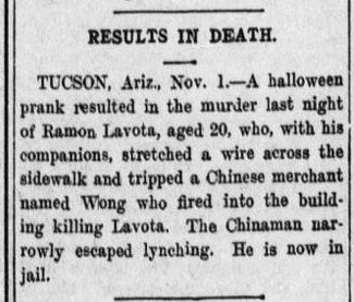 Newspaper article thumbnail: Results in Death from The Morning Astorian, 1907-11-02