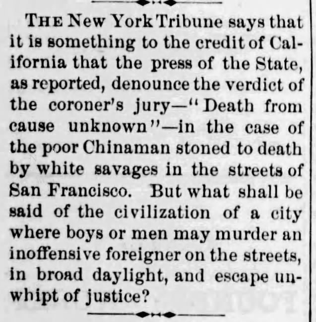 Newspaper article thumbnail: Death from Cause Unknown from The Sacramento Bee, 1871-06-21