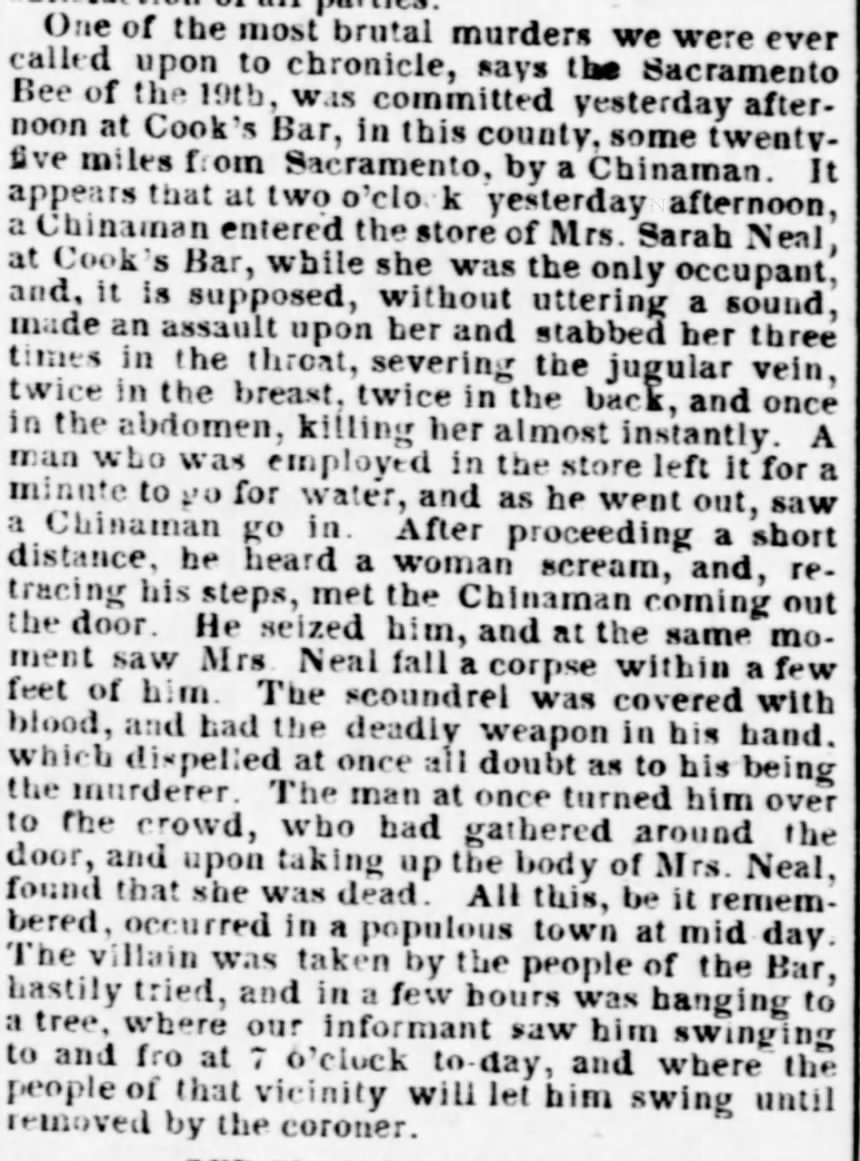 Newspaper article thumbnail: [Untitled] from Evening Star, 1858-10-19